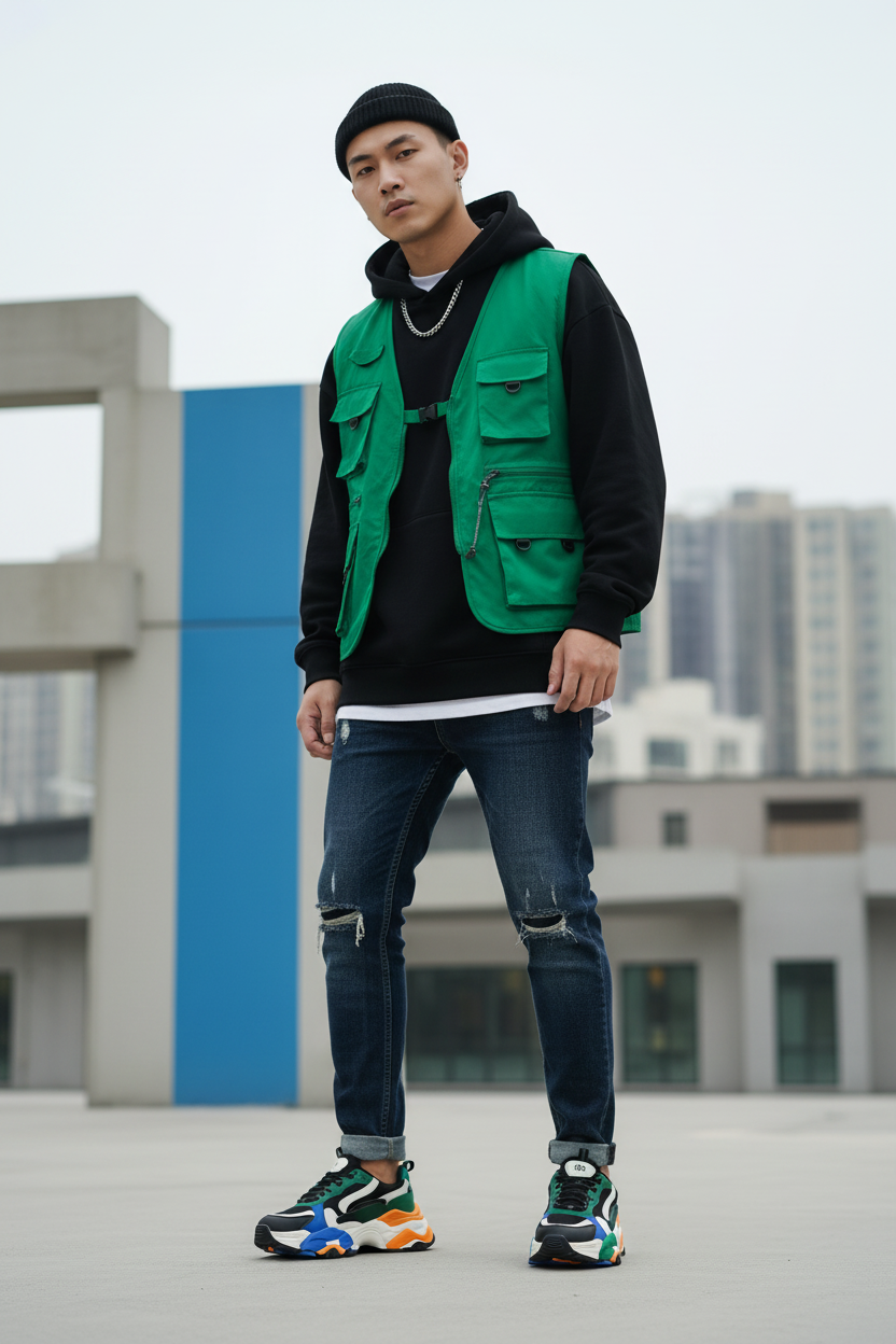 Chunky Asphalt Athletic Sneakers