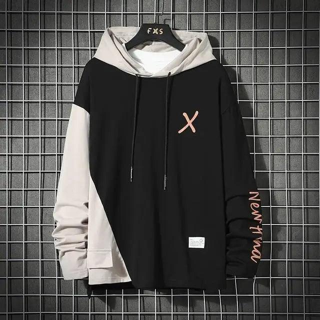 Cool Luxury Spring Autumn Striped Hoodie Sweatshirt Men's Thick Fleece Hip Hop High Streetwear Clothes Unique Design Long Sleeve Hoodies Casual Drawstring Hooded Sweatshirts