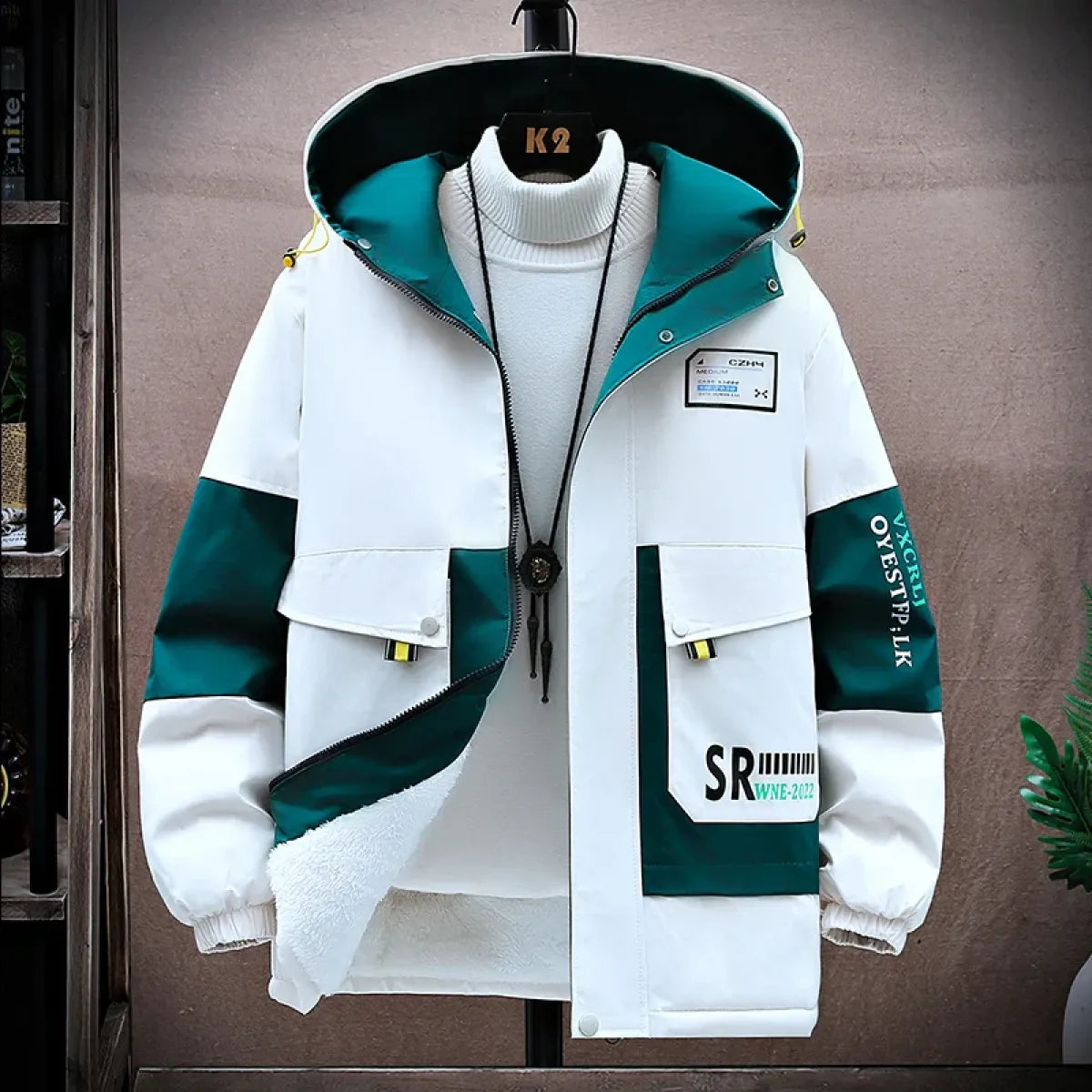 Men's Color-Block Hooded Jacket
