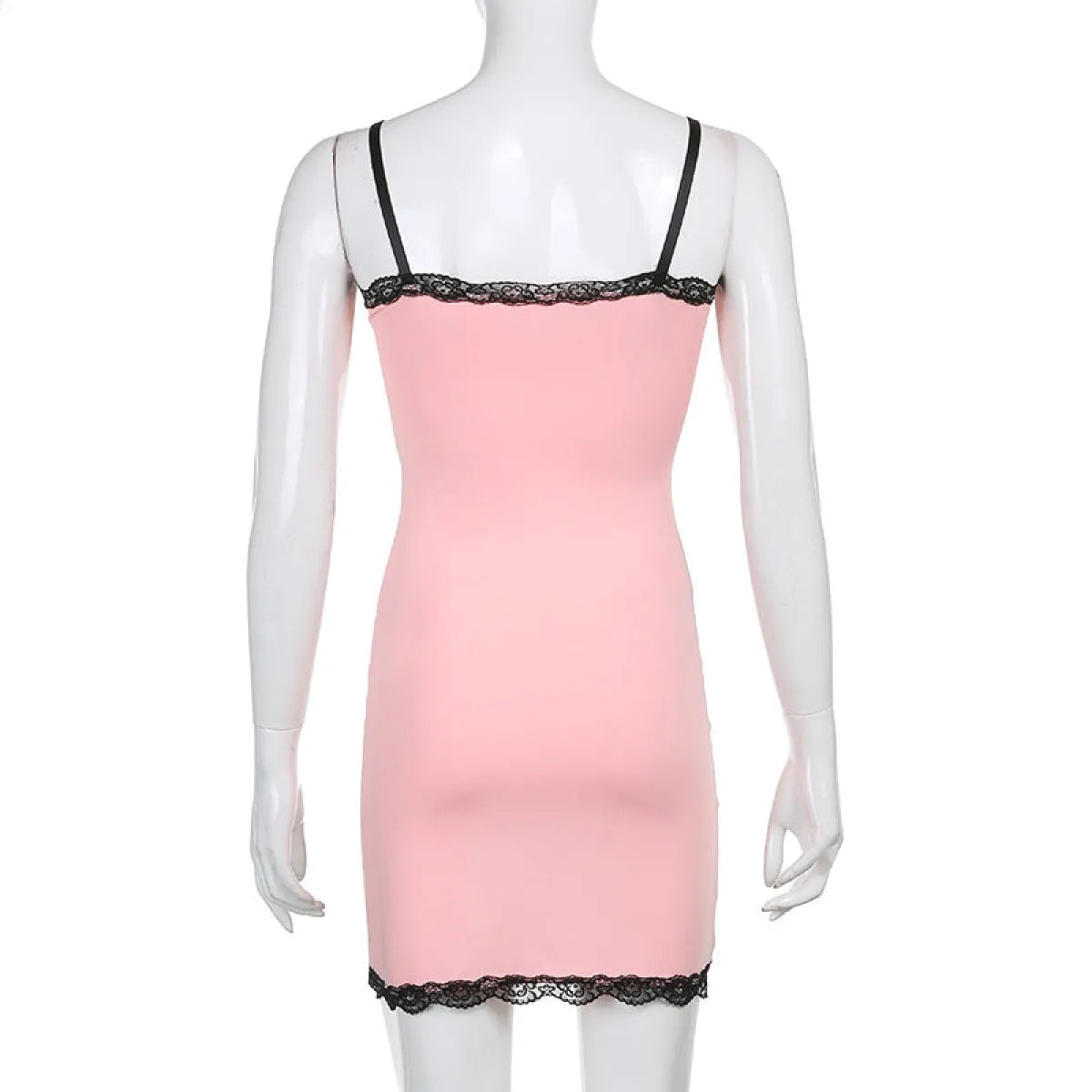 Pink Lace Strapless Dress - E-girl Streetwear